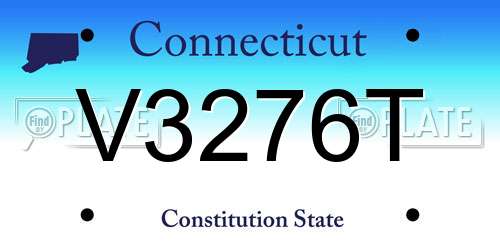 V3276T Connecticut License Plate
