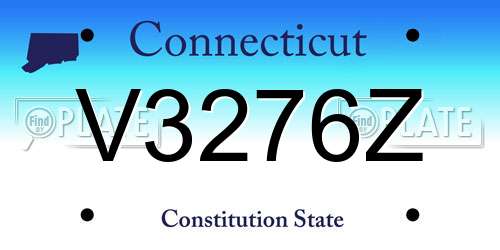 V3276Z Connecticut License Plate