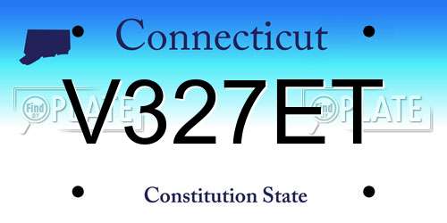 V327ET Connecticut License Plate