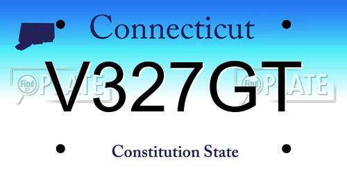 V327GT Connecticut License Plate