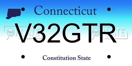 V32GTR Connecticut License Plate
