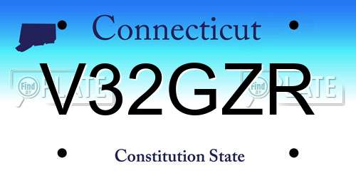 V32GZR Connecticut License Plate