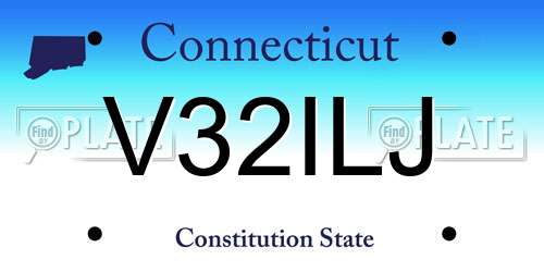 V32ILJ Connecticut License Plate
