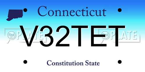 V32TET Connecticut License Plate