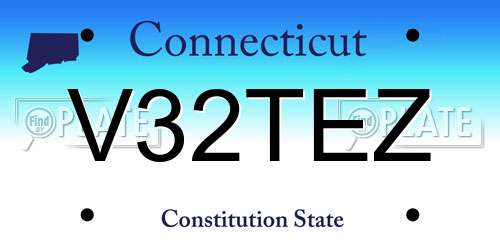 V32TEZ Connecticut License Plate