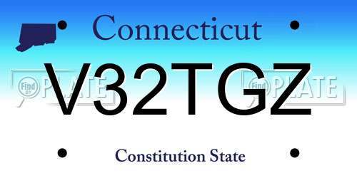 V32TGZ Connecticut License Plate
