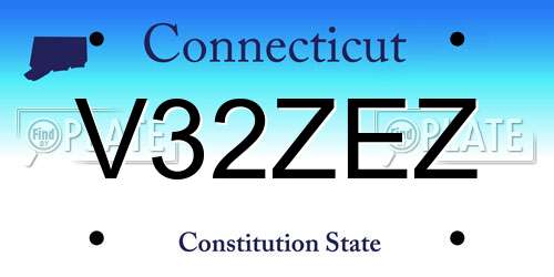 V32ZEZ Connecticut License Plate