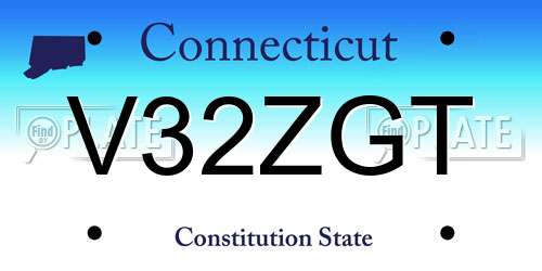 V32ZGT Connecticut License Plate