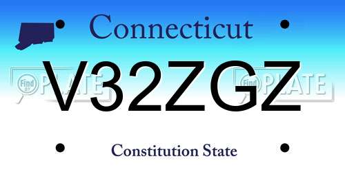 V32ZGZ Connecticut License Plate