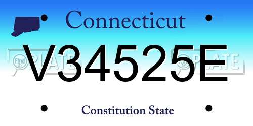 V34525E Connecticut License Plate