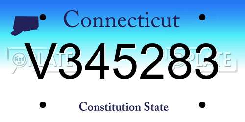 V345283 Connecticut License Plate