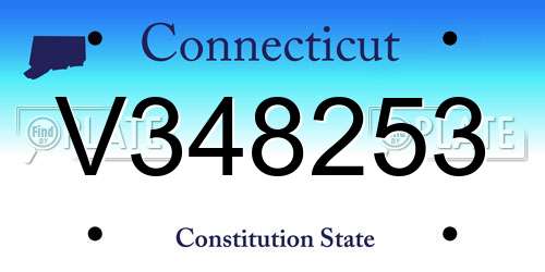 V348253 Connecticut License Plate