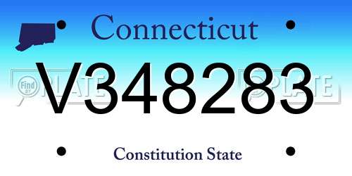 V348283 Connecticut License Plate