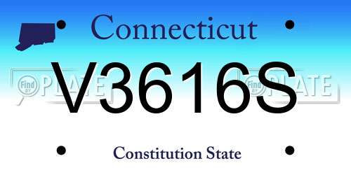 V3616S Connecticut License Plate