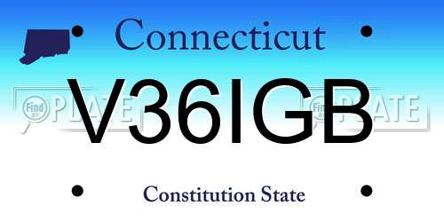 V36IGB Connecticut License Plate