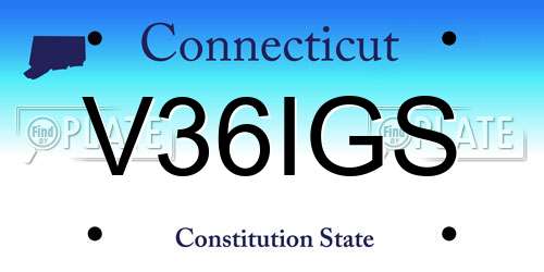V36IGS Connecticut License Plate