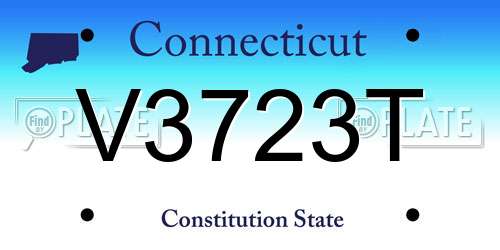 V3723T Connecticut License Plate