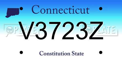 V3723Z Connecticut License Plate