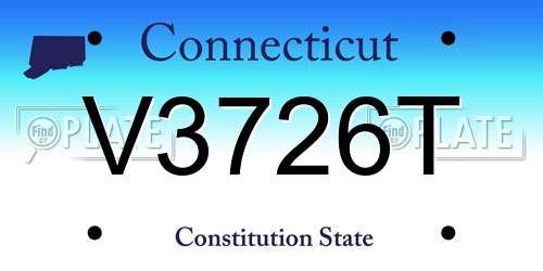 V3726T Connecticut License Plate
