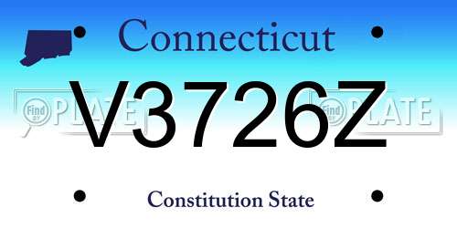 V3726Z Connecticut License Plate