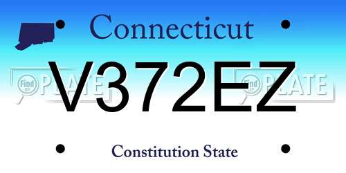 V372EZ Connecticut License Plate