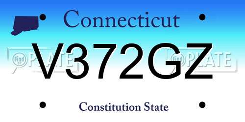 V372GZ Connecticut License Plate