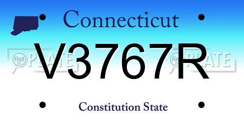 V3767R Connecticut License Plate