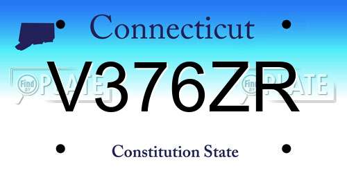 V376ZR Connecticut License Plate