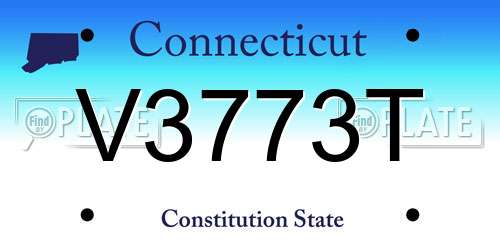 V3773T Connecticut License Plate