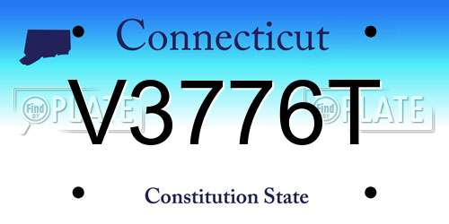 V3776T Connecticut License Plate