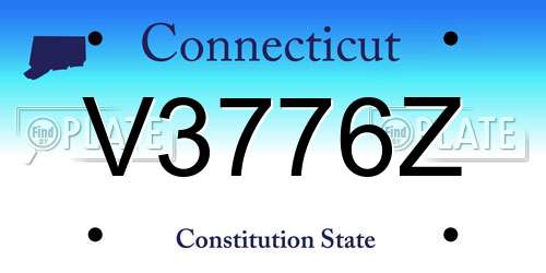 V3776Z Connecticut License Plate