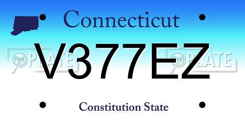 V377EZ Connecticut License Plate