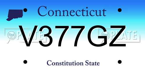 V377GZ Connecticut License Plate