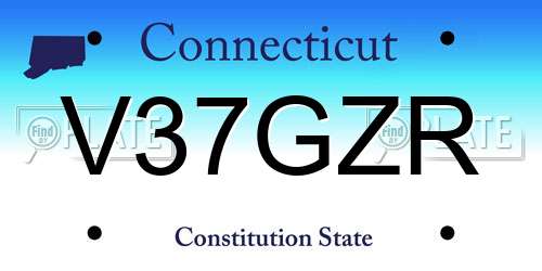 V37GZR Connecticut License Plate
