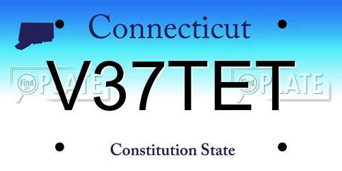 V37TET Connecticut License Plate