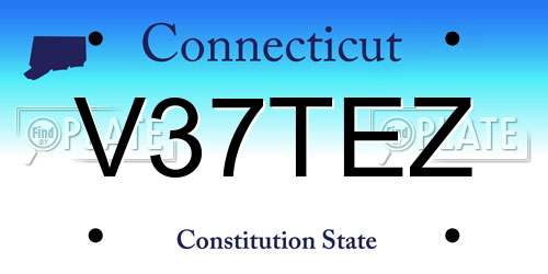V37TEZ Connecticut License Plate