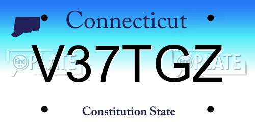 V37TGZ Connecticut License Plate