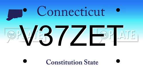 V37ZET Connecticut License Plate