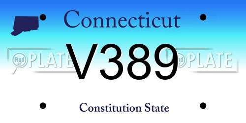 V389 Connecticut License Plate