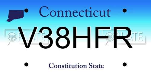 V38HFR Connecticut License Plate
