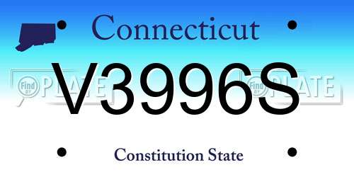 V3996S Connecticut License Plate