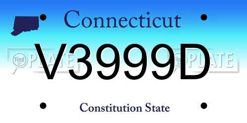 V3999D Connecticut License Plate