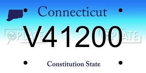 V41200 Connecticut License Plate