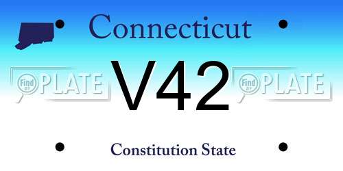 V42 Connecticut License Plate