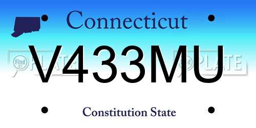 V433MU Connecticut License Plate