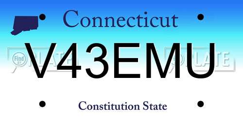 V43EMU Connecticut License Plate