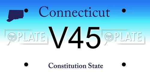 V45 Connecticut License Plate
