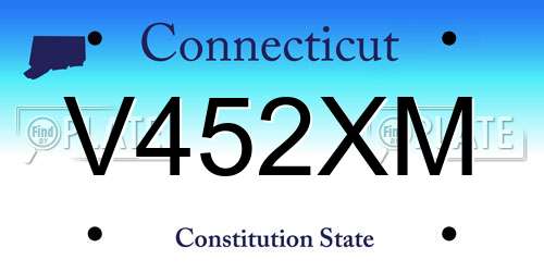 V452XM Connecticut License Plate