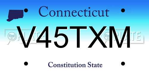 V45TXM Connecticut License Plate