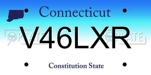 V46LXR Connecticut License Plate